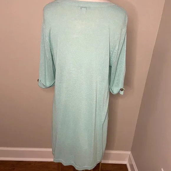 J.Jill Light Green V-neck Tunic Pullover size Large - Picture 3 of 9